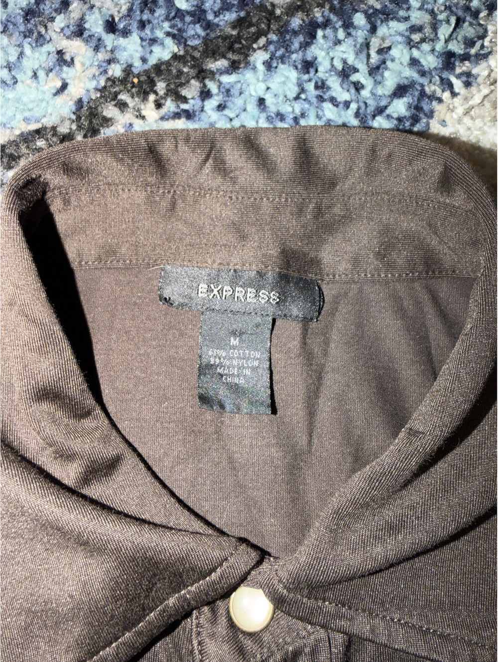 Express Dark Brown Button-Up - Picture 2 of 5